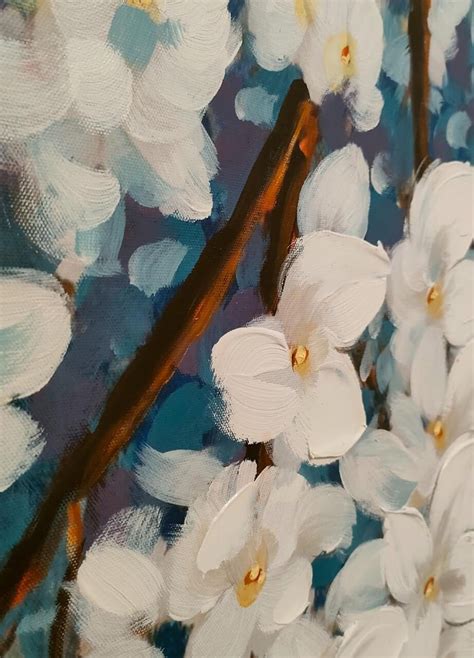 Acrylic Painting Blossoms Tree Bloom Flowers Kunstloft