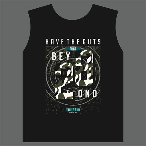 have the guts beyond slogan abstract army theme graphic t shirt print ...