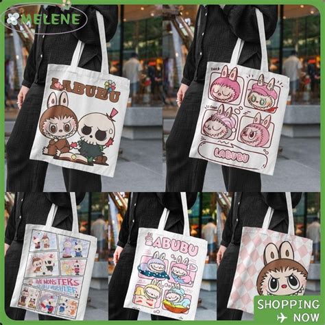 Melene Tote Bags Labubu Canvas Bag