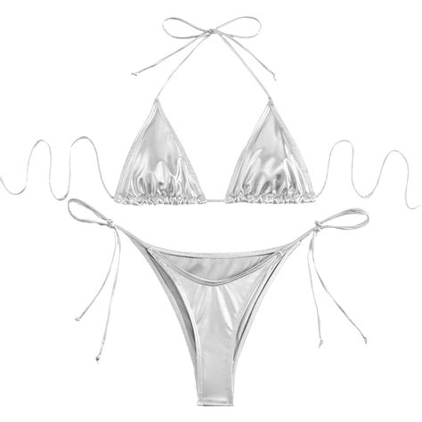 Clearance Nmmued Micro Bikini Triangle Bikini String Bikini Halter Bikini Sets For Women