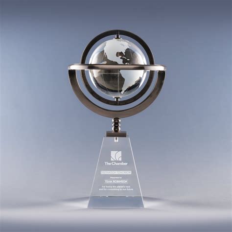 Spinning Globe Optical Crystal Award AwardMakers