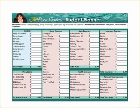 household budget spreadsheet template  db excelcom
