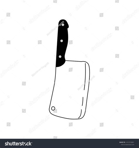 Vector Illustration Meat Cutting Knives Butcher Stock Vector Royalty