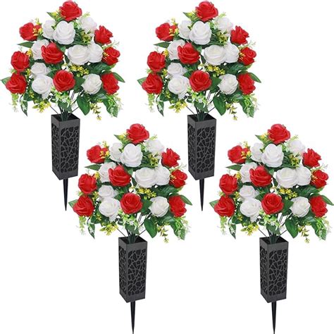 Amazon Lodou Sets Artificial Cemetery Flowers Memorial Flowers