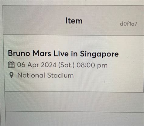 Bruno Mars Ticket Trade Only Tickets Vouchers Event Tickets On