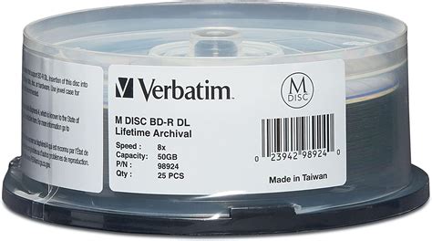 Amazon Verbatim M DISC BD R DL 50GB 8X With Branded Surface Blank