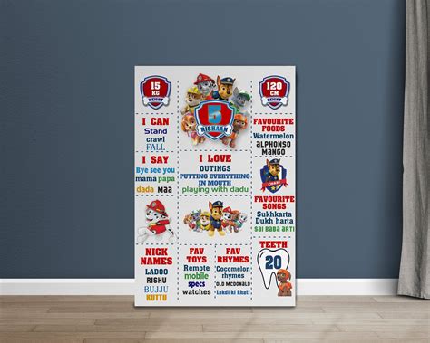 Paw Patrol Theme White Chalk Board | birthday party decorations – Party