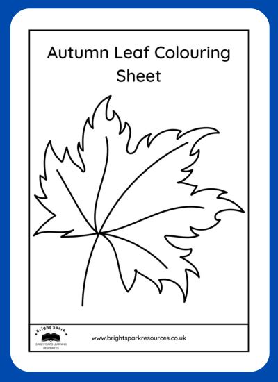 Autumn Leaf Colouring Sheet Bright Spark Resources