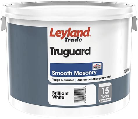 Leyland Trade Pure Brilliant White Smooth Matt Masonry Paint 10l Tin