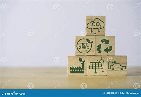 Stacking CO2 Reducing Recycle Green Factory Icon For Decrease CO2