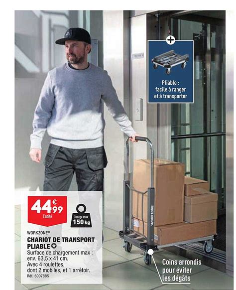 Promo Chariot De Transport Pliable Workzone Chez Aldi ICatalogue Fr