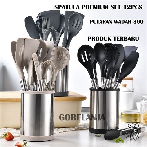 Jual Spatula Premium Set Pcs Putar Sutil Silikon Alat Masak