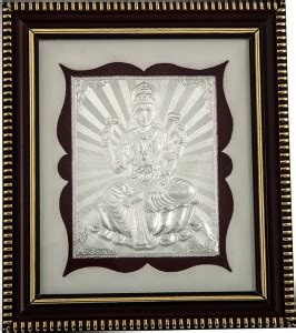 Siri Creations Pure Silver Photo Size God Lakshmi Frame