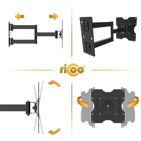 RICOO R02 Support Murale TV Orientable Inclinable Universel 22 37 56