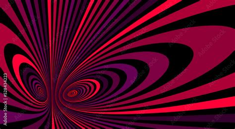 Colorful red abstract vector lines psychedelic optical illusion ...