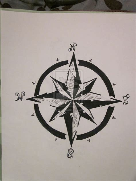 Nautical Compass Sketch at PaintingValley.com | Explore collection of ...