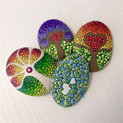 Tree Of Life Dot Art Painted Stone Painted Rock Fairy Garden Marker