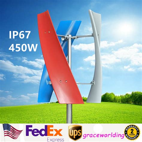 Helix Vertical Wind Turbine Wind Generator 12V 400W Windmill Controller