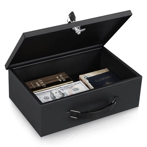 KYODOLED Fireproof Document Box with Key Lock, Small Lock Boxes for Personal Items, Fire and ...