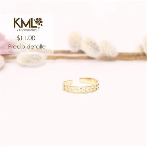 ANILLO DORADO AJUSTABLE CALADO KML ACCESORIOS