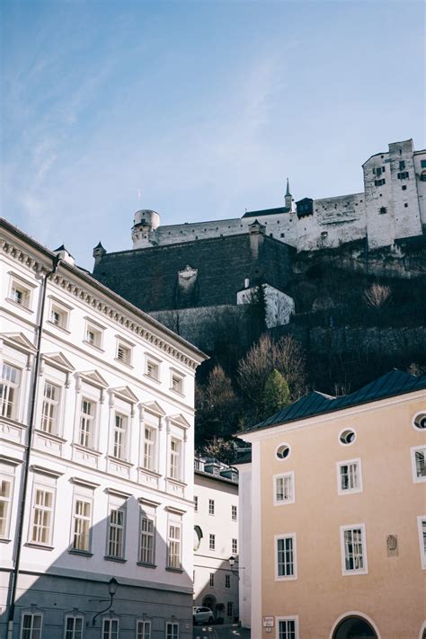 Hohensalzburg Fortress above streets of Salzburg, Austria | Free Stock ...