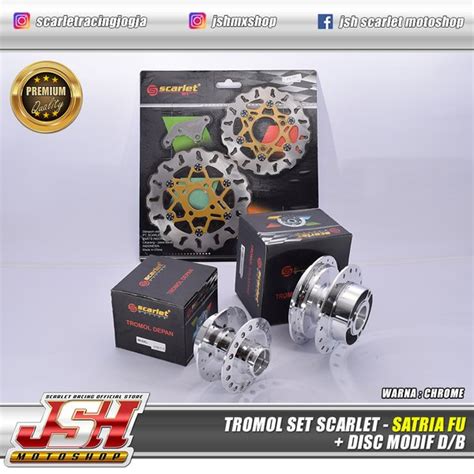 Jual Tromol Set Depan Belakang Scarlet Satria Fu Plus Disc Modif Chrome