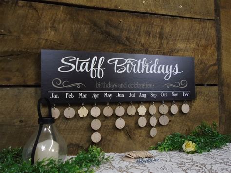 Birthday Calendar for the Office Staff Birthday Board Calendar | Etsy