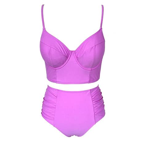 Traje De Ba O Ocean Pacific Talla Eg Liso Bikini Dos Piezas Lila Walmart