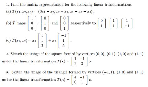 Matrix Representation Linear Transformation