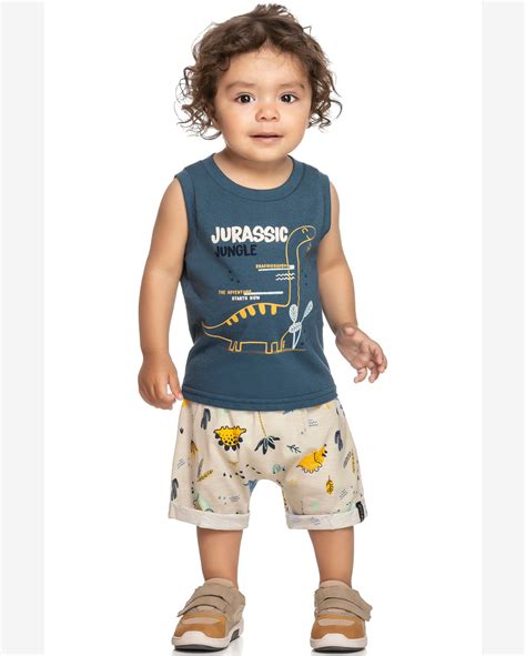 Riachuelo Conjunto Infantil Menino Estampado Selva Jur Ssica Elian