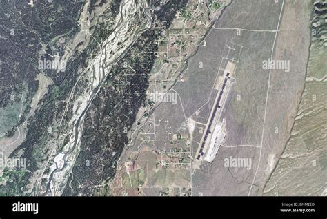 aerial map view Jackson Hole airport Grand Teton National Park Stock ...