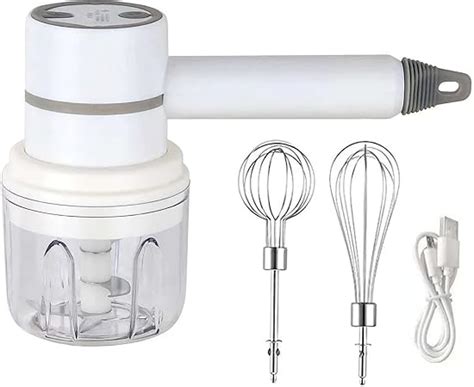 Mini Batedeira Elétrica Recarregável Portátil Mixer de Mão Branco