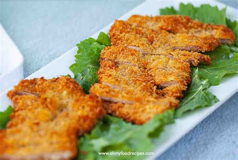 Japanese Tonkatsu Deep Fried Pork Cutlets Oh My Food Recipes