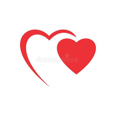 Simple Red Heart Logo Vector Design or Sketch. Two Hearts Logo Design ...