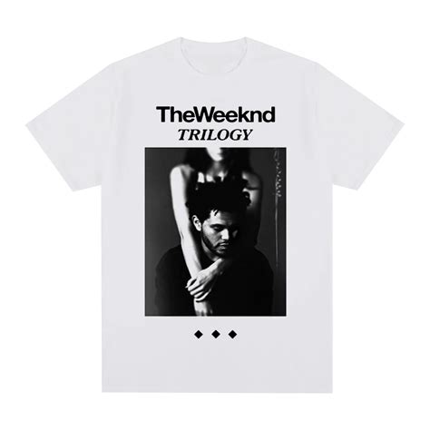 The Weeknd Trilogy Album Cover Vintage White T Shirt Cotton Men T Shirt