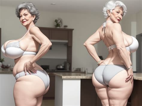 Ai Upscaler Granny Showing Her Big Booty While Bending Down Hot Sex