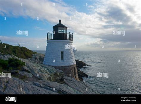 Castle Hill Lighthouse In Newport Rhode Island Overlooking