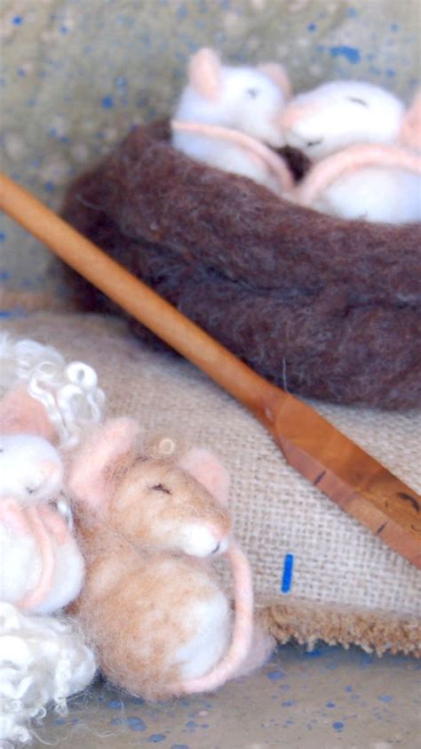 Sarafina Needle Felted Sleepy Mice And Nests Needle Felting Tutorial