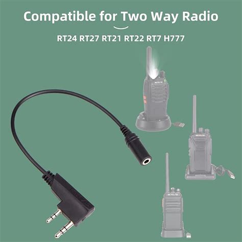 Retevis Tck Walkie Talkie Audio Adaptor Pin To Mm Audio