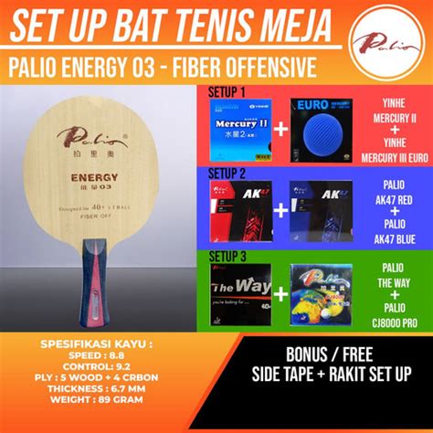 Jual Paket Bat Pingpong Rakitan Palio Energy 03 Fiber Offensive Yinhe ...