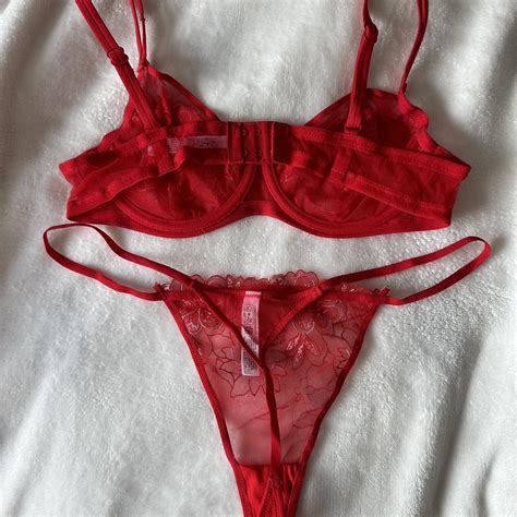 Primark Red Lingerie Set No Tags Never Worn Bra Depop