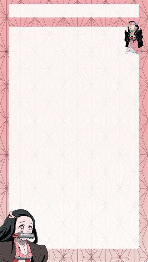 Plantilla De Apuntes Nezuko Anime Paper Pink Note Template Aesthetic