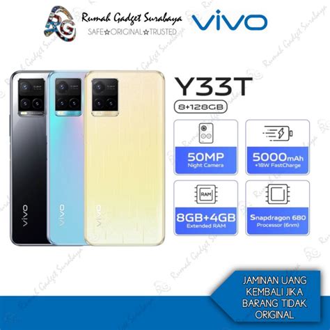 Jual Vivo Y33T 8GB 128GB Original Bergaransi Resmi Vivo Indonesia