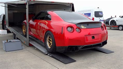 1200hp Nissan Gtr Street Performance Start Unloading And Drag Racing