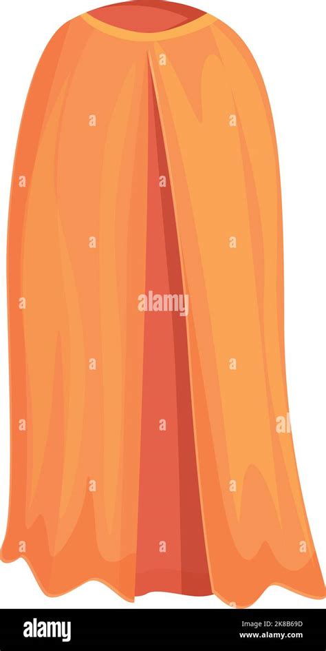 Orange Cloak Icon Cartoon Vector Super Hero King Mantle Stock Vector