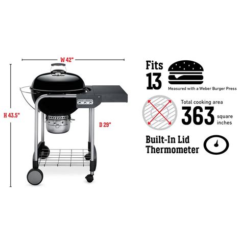 Weber Performer Freestanding Charcoal Grill With Prep Area 22 Inch