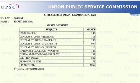 Ias Topper Smriti Mishra Rank 4 Upsc Cse 2022 Answer Sheets