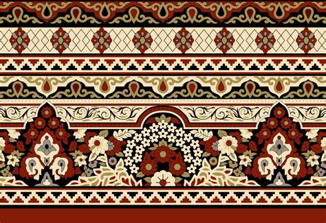 Red, Beige and Black Ornate Border Design