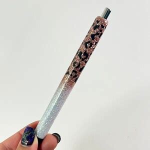 Ombre Leopard Print Glitter Custom Pen Glitter Pens Customized Pens