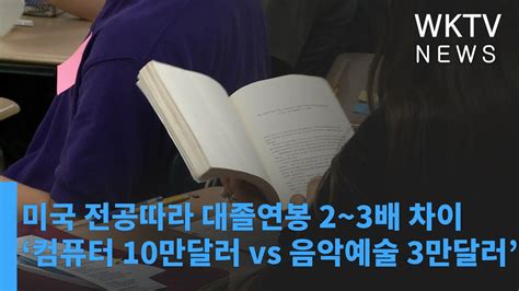 미국 전공따라 대졸연봉 2~3배 차이 ‘컴퓨터 10만달러 Vs 음악예술 3만달러 워싱턴지역dcvamd 유일한 한인